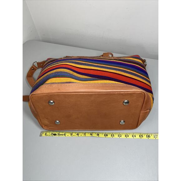 Weekend Traveler Bag Large Crossbody Southwestern Boho Colorful Made Guatemala - Picture 7 of 14